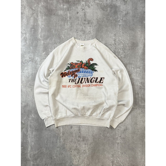Vintage 1988 Cincinnati Bengals NFL The Jungle Graphic Football Sweatshirt Med