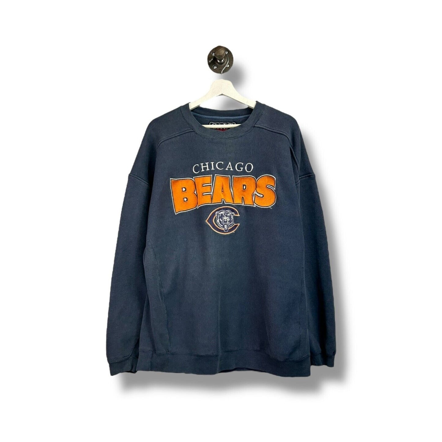 Vintage Chicago Bears NFL Embroidered Spellout Logo Football Sweatshirt Sz XL