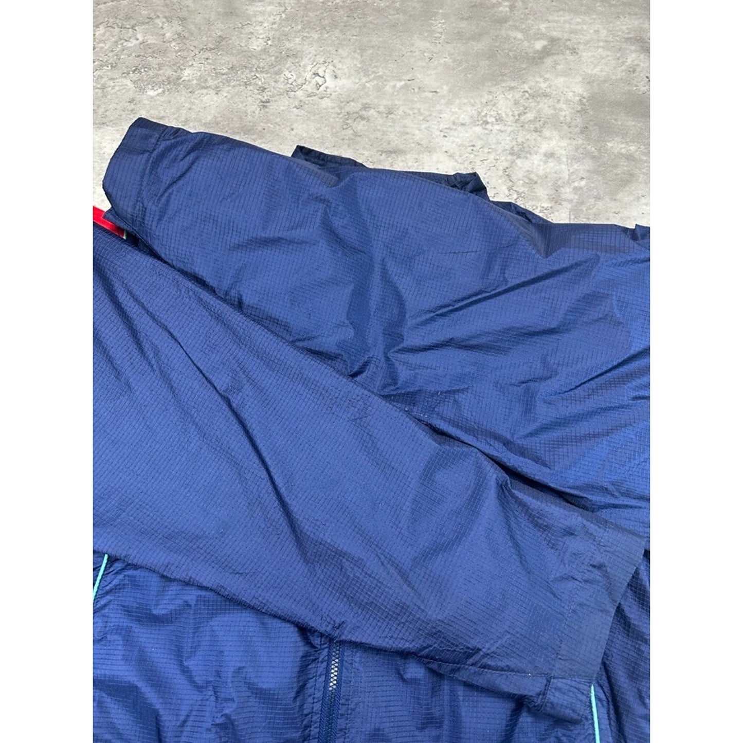 Vintage 90s Asics Gore-Tex Nylon Full Zip Windbreaker Jacket Size Medium Blue