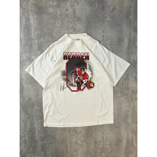 Vintage Wade Redden #10 Ottawa Senators NHL Player Graphic T-Shirt Size XL