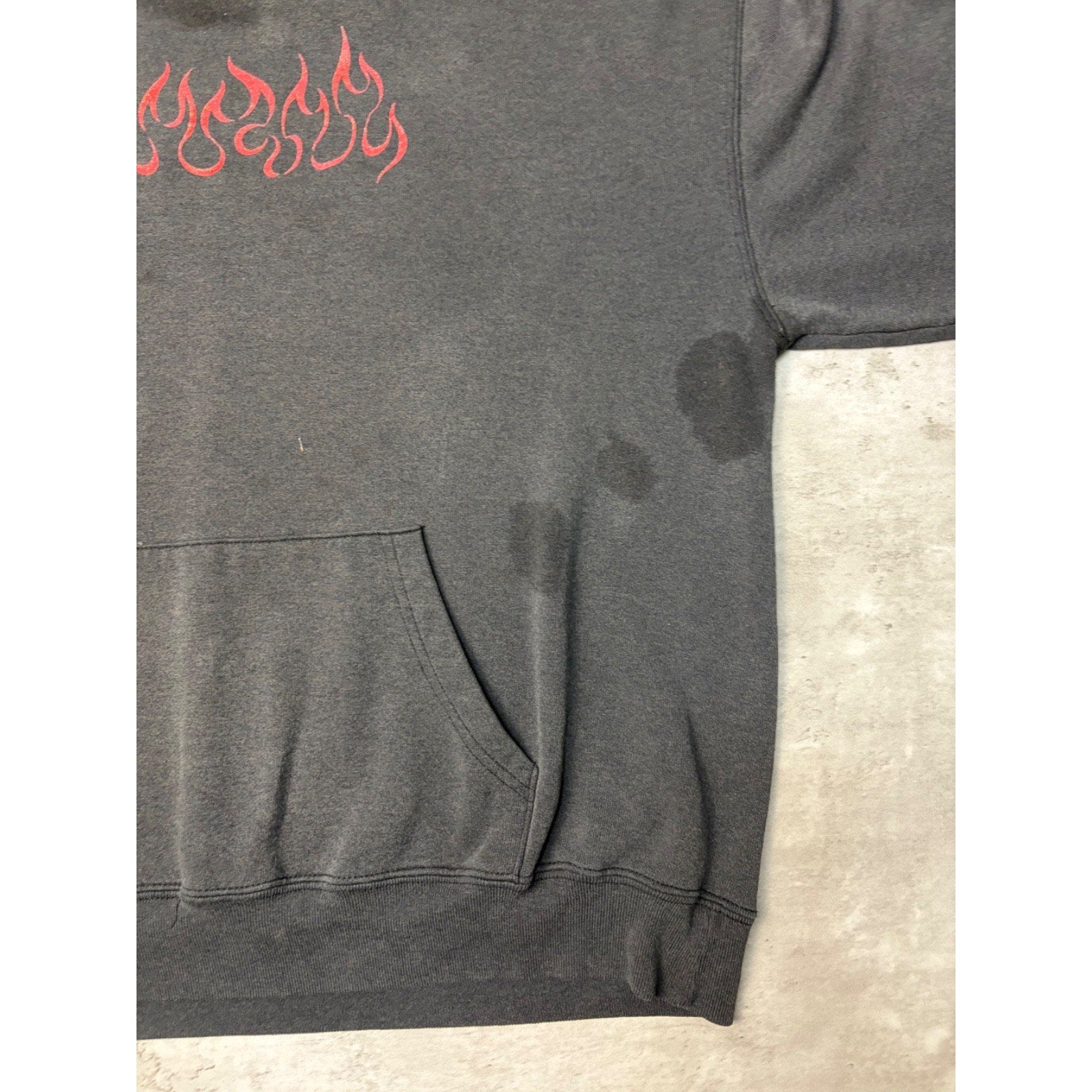 Vintage 2001 Freedom Cycle Inc Flame Graphic Hooded Sweatshirt Size XL
