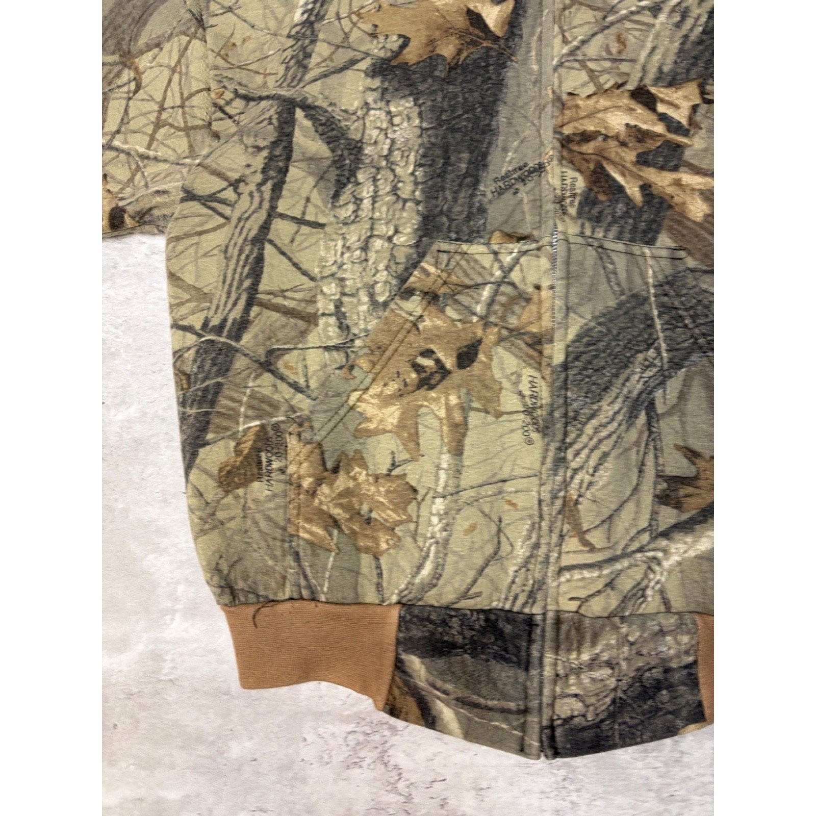 90s Outdoors Outfitters Camo Full Zip Hooded Hunting Sweatshirt Sz Medium