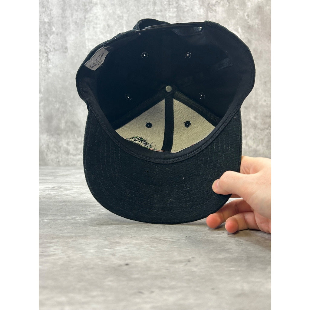 Vintage 90s Budweiser Embroidered Lizard Logo Beer Promo Snapback Hat OSFA