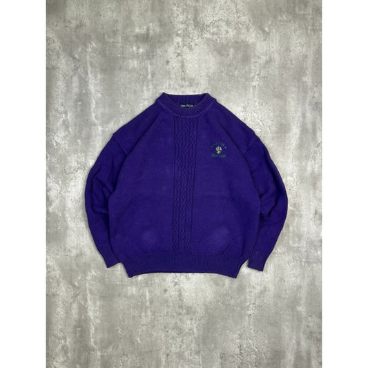 Vintage 90s Nautica Yacht Club Embroidered Pullover Knit Sweater Size Medium