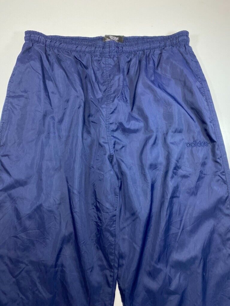 Vintage 90s Adidas Insulated Adjustable Nylon Splash Pants Size 32W Blue