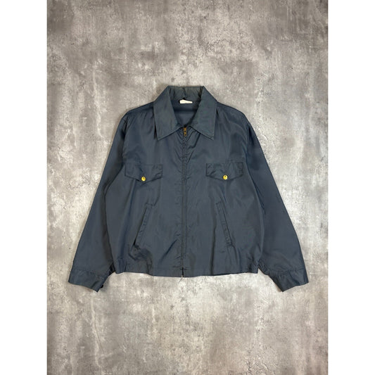 Vintage 1980s US Mail Nylon Full Zip Collared Work Jacket Size Large Gray