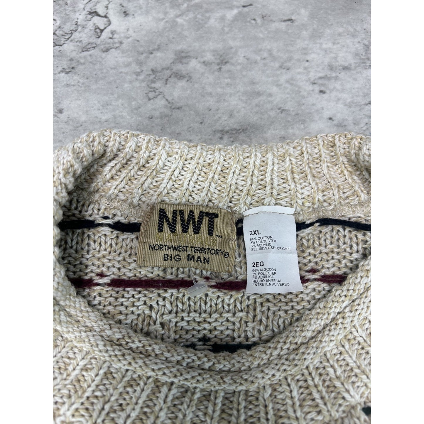 Vintage 90s NWT Naturals Spotted Ribbed Pullover Knit Sweater Size 2XL