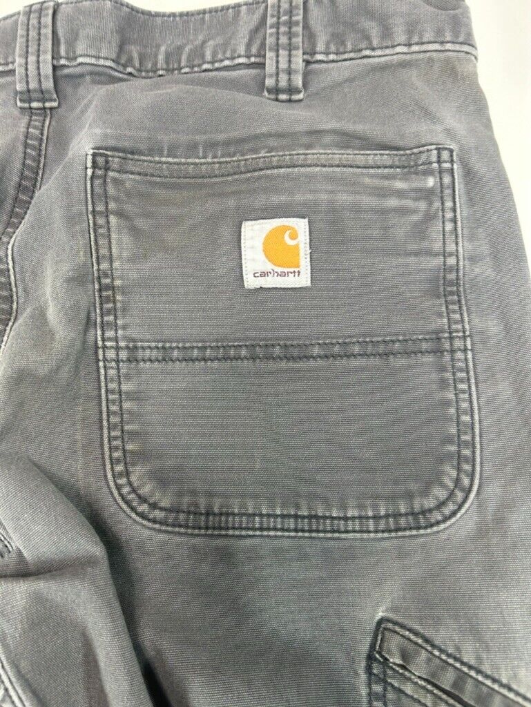 Carhartt Canvas Workwear Five Pocket Double Knee Pants Size 34 Gray