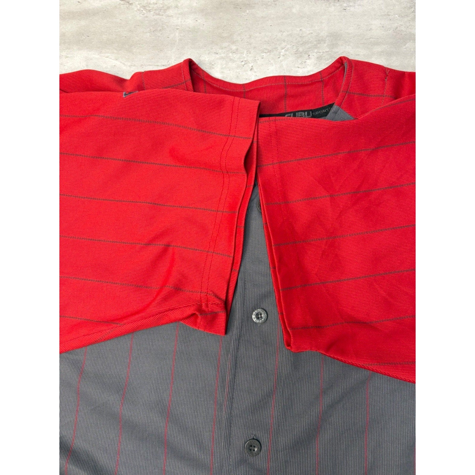 Vintage Y2K Fubu Stitched Logo Pinstripe Baseball Jersey Size 2XL