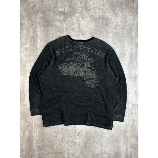 Vintage Harley Davidson Motorcycling King Thermal Long Sleeve T-Shirt Size XXL
