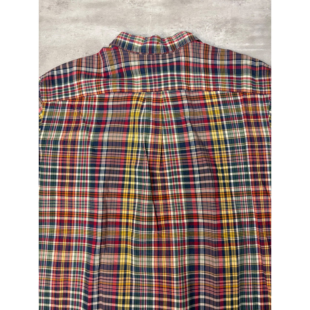 Vintage Polo Ralph Lauren Embroidered Pony Plaid Button Up Shirt Size XL