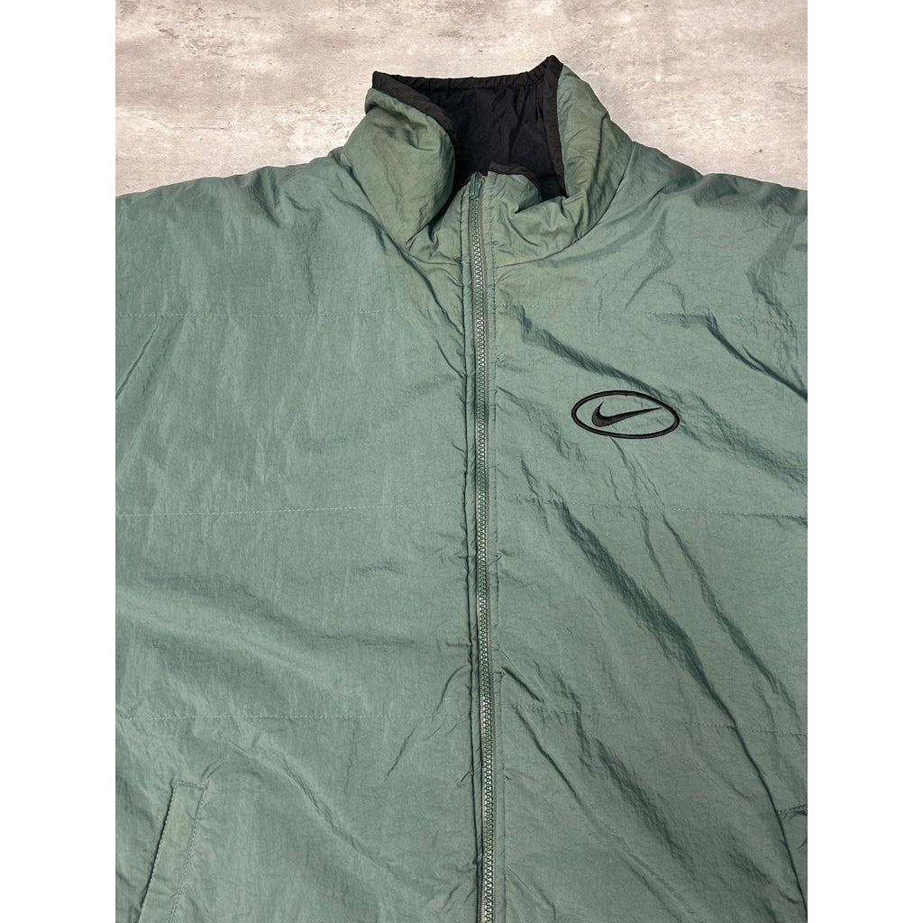 Vintage 90s Nike Embroidered Spellout Reversible Insulated Jacket Size XL