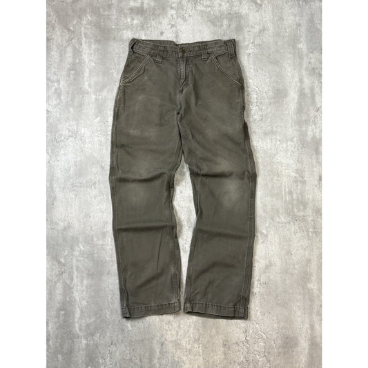Vintage Carhartt Canvas Workwear Carpenter Pants Size 30 Green