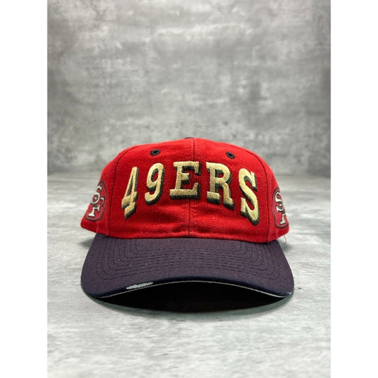 Vintage 90s San Francisco 49ers NFL Embroidered Spellout Snapback Hat OSFA