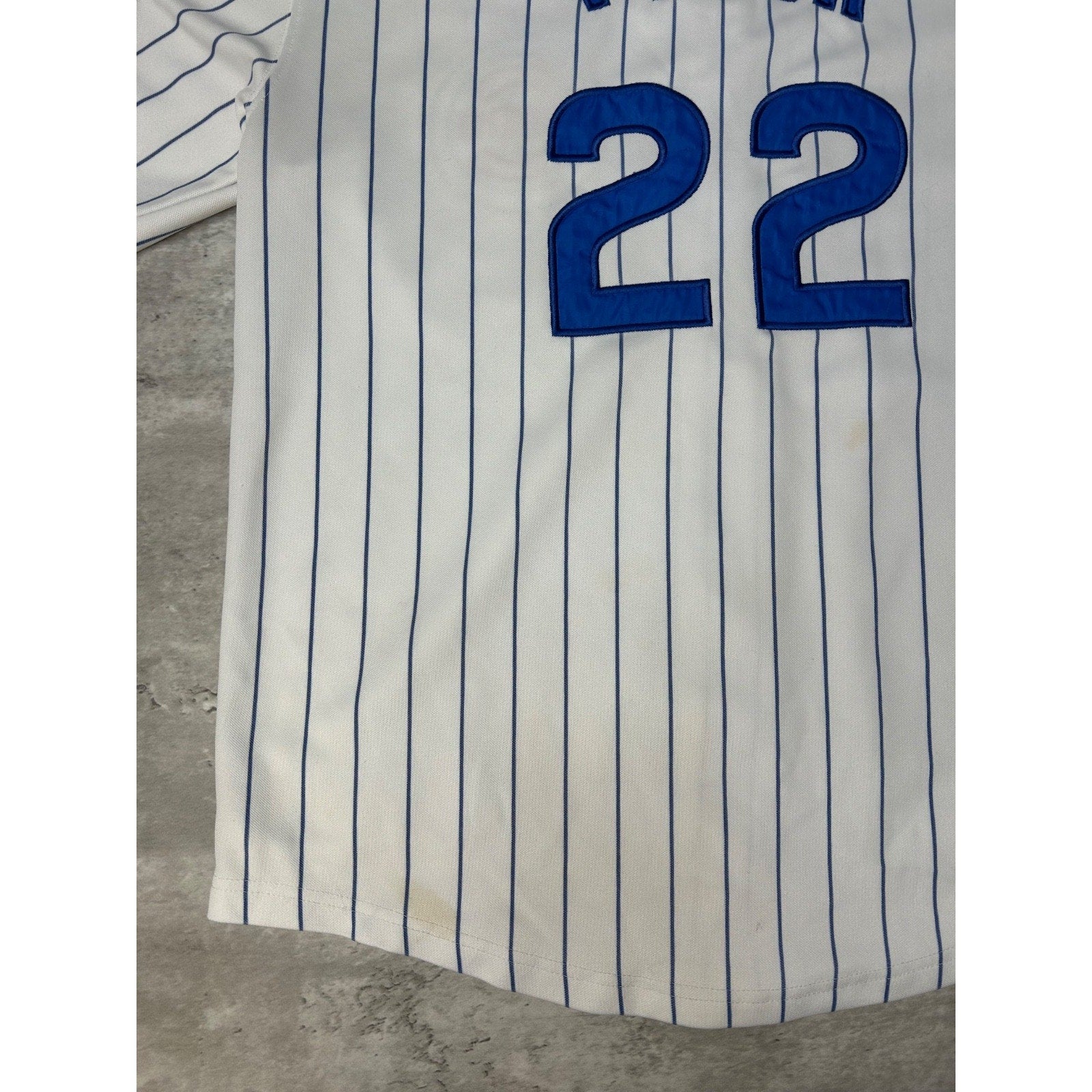 Vintage Mark Prior #22 Chicago Cubs MLB Stitched Pinstripe Jersey Size YOUTH M
