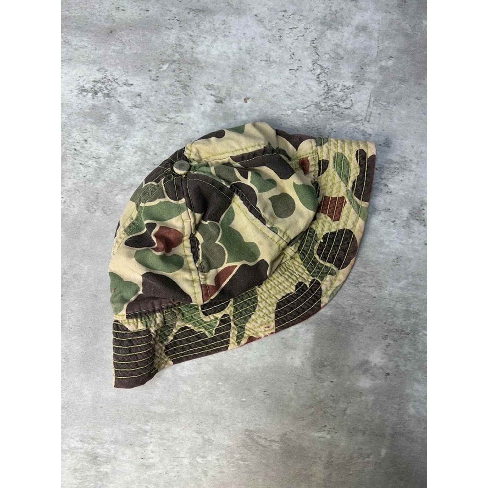 Vintage 80s/90s Woodland Camo Hunting Bucket Hat OSFA