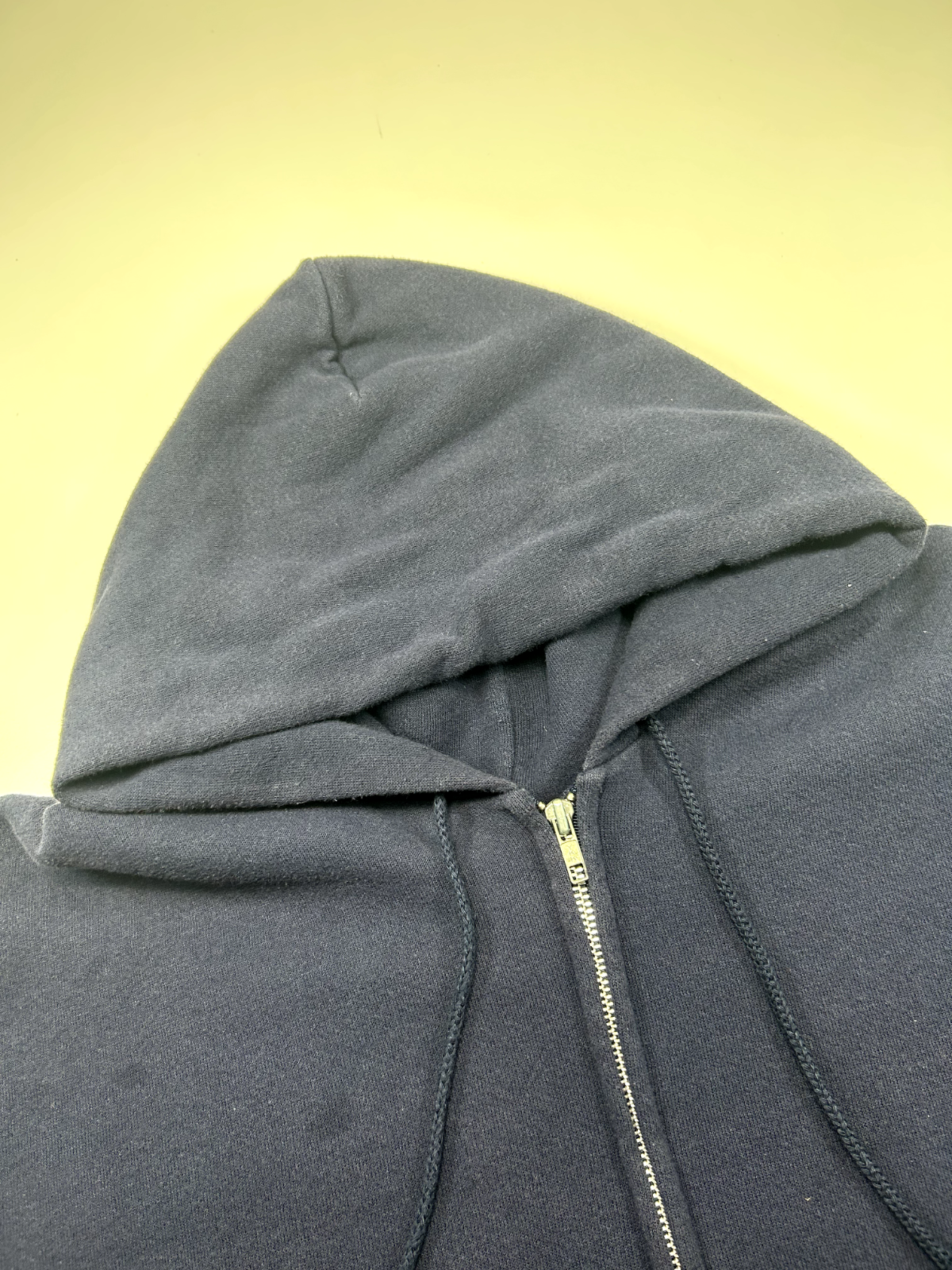 Vintage Lee Heavyweight Full Zip Hooded Blank Sweatshirt Size Large Navy Blue