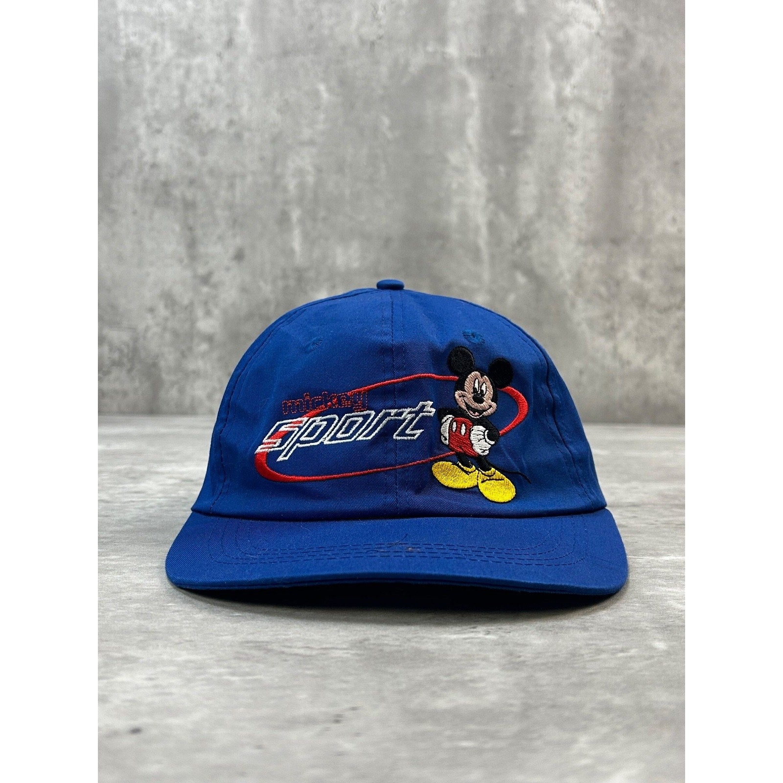 Vintage 90s Disney Mickey Sport Embroidered Elastic Strap Hat OSFA