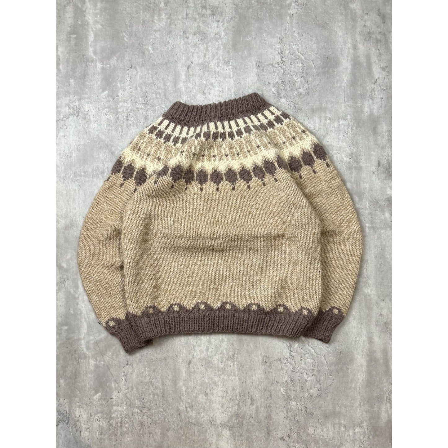 Vintage 80s/90s Abstract Striped Earth Tone Ribbed Pullover Knit Sweater Sz XL