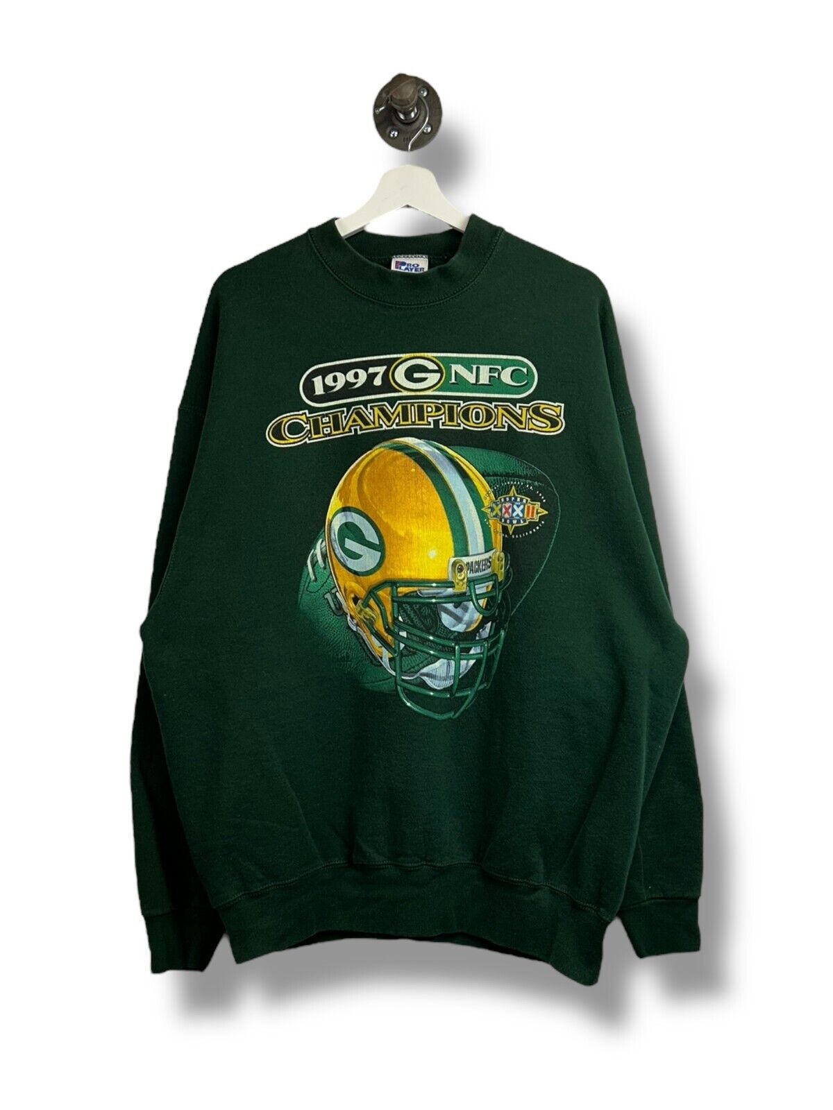 Vintage 1997 Green Bay Packers NFL Super Bowl XXXII Sweatshirt Size 2XL Green