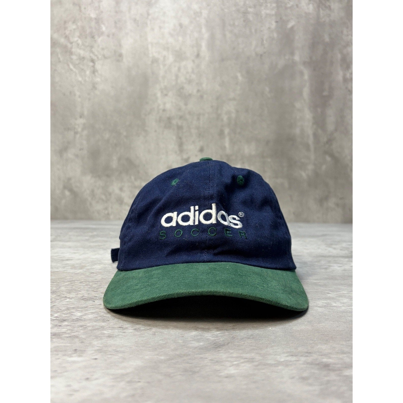 Vintage Adidas Soccer Embroidered Spellout Logo Strapback Hat OSFA