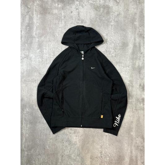 Vintage 2000s Youth Nike Embroidered Swoosh Full Zip Hooded Sweatshirt Size Med
