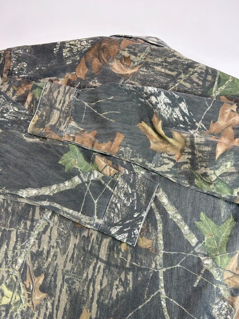 No Trace Mossy Oak Breakout Camo Long sleeve Hunting Button Up Shirt Size Large