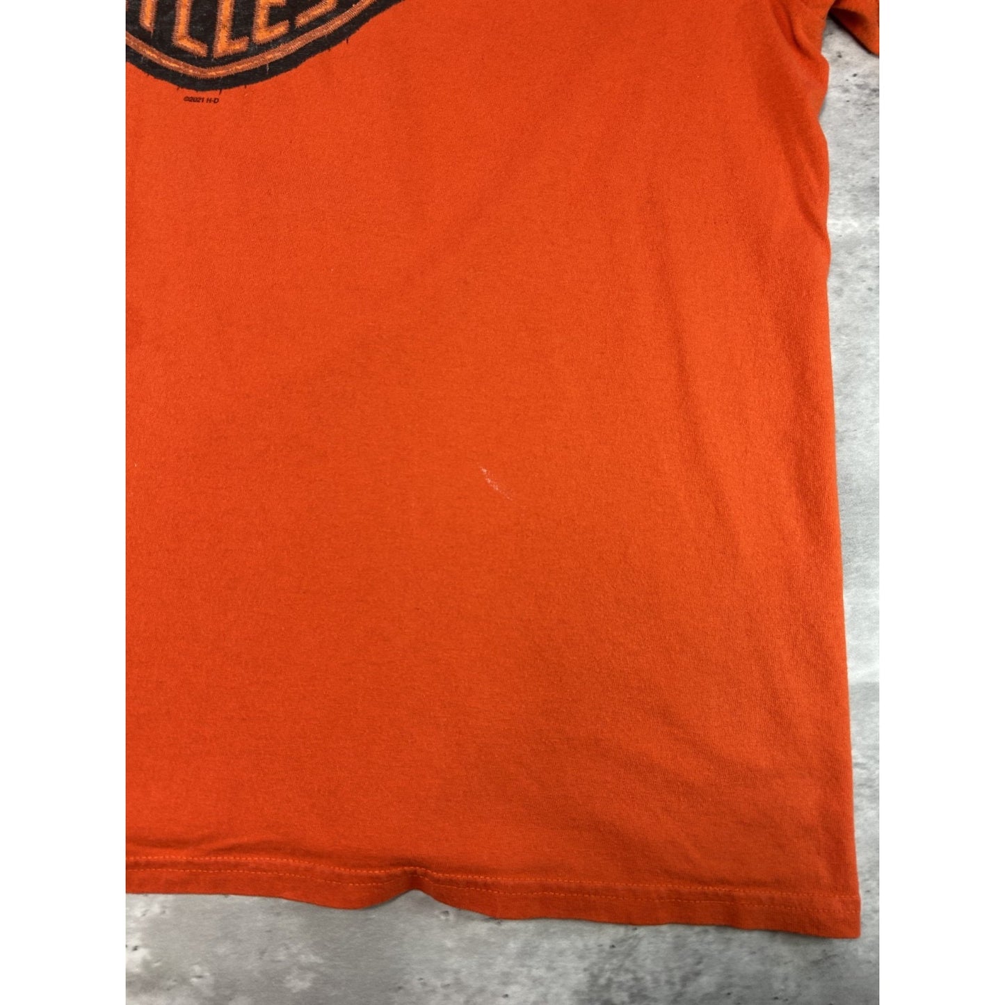 Harley Davidson Motorcycles Army Duck Logo Graphic T-Shirt Size XL Orange