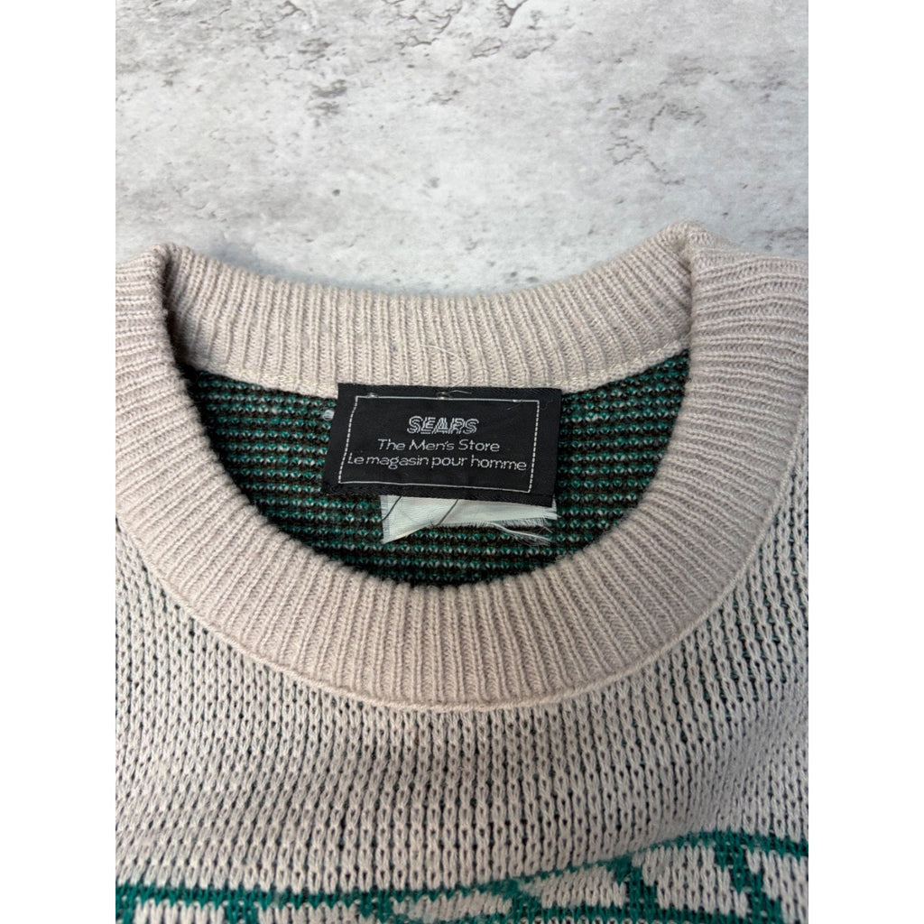Vintage 80s/90s Sears Abstract Pattern Knit Sweater Size Medium