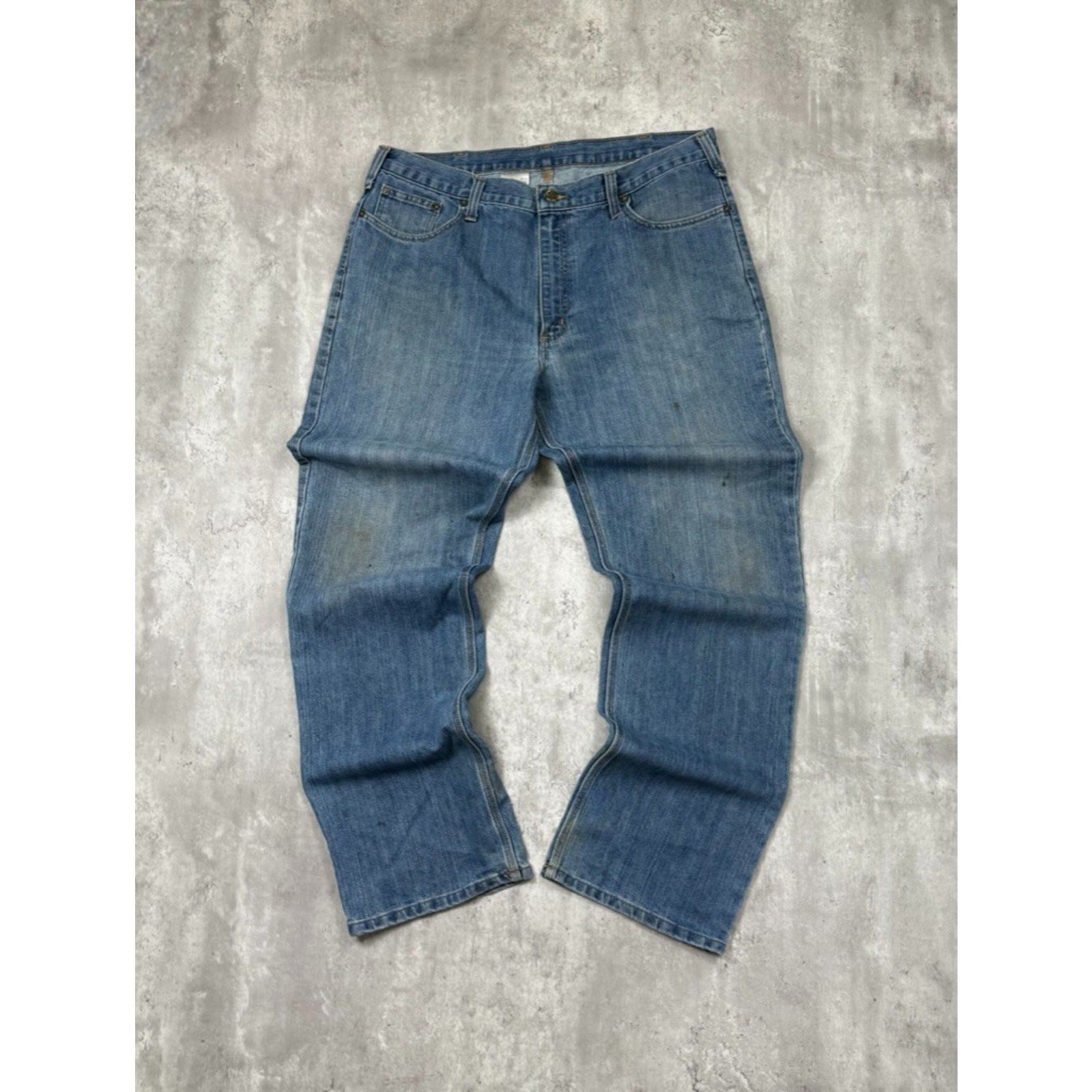 Vintage Carhartt Relaxed Fit Medium Wash Denim Workwear Pants Size 39
