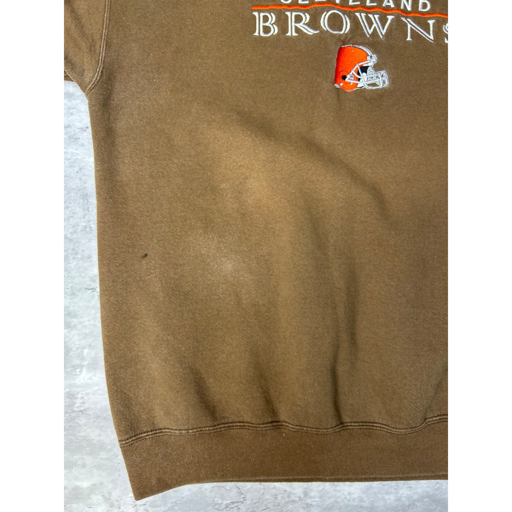 Vintage 90s Cleveland Browns NFL Embroidered Spellout Sweatshirt Size XL