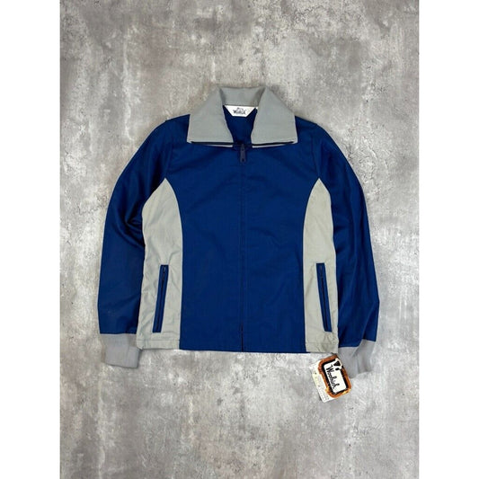 Vintage 1980s Womens Woolrich Full Zip Two Tone Lightweight Jacket Size Medium Blue