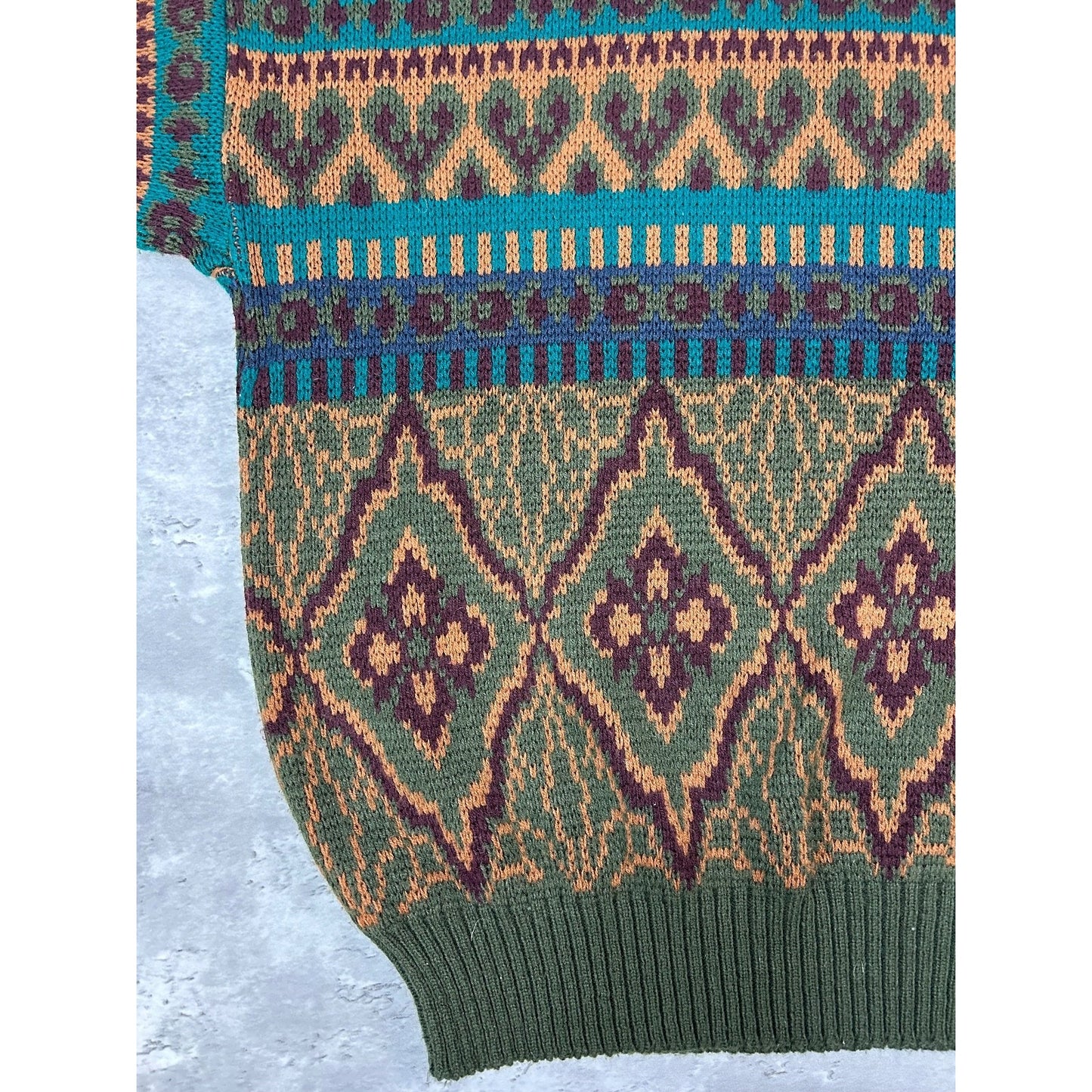 Vintage 90s Celebrity Club Abstract Striped Pullover Knit Sweater Size XL