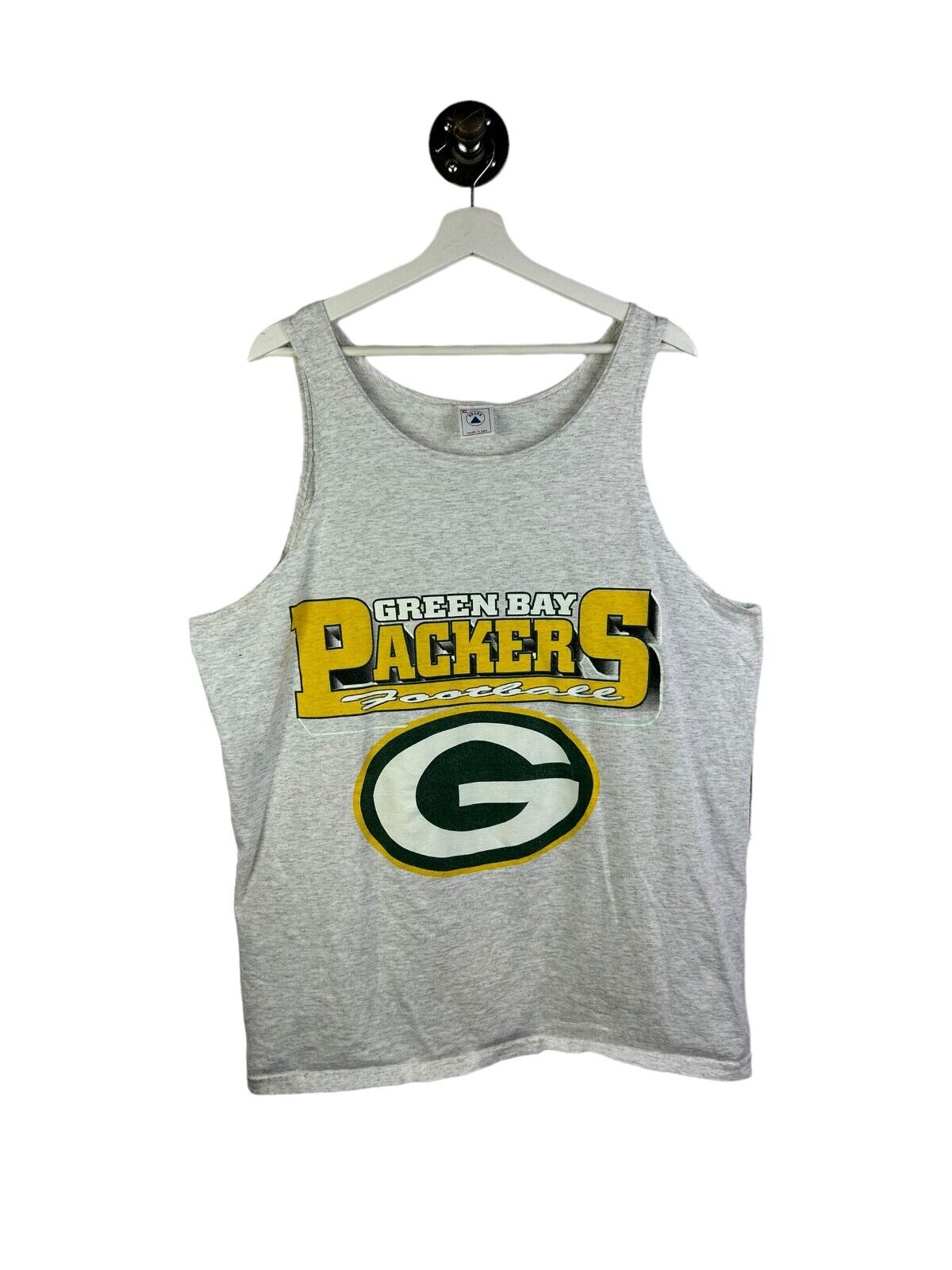 Vintage 90s Green Bay Packers NFL Sleeveless Graphic T-Shirt Size XL Made In USA