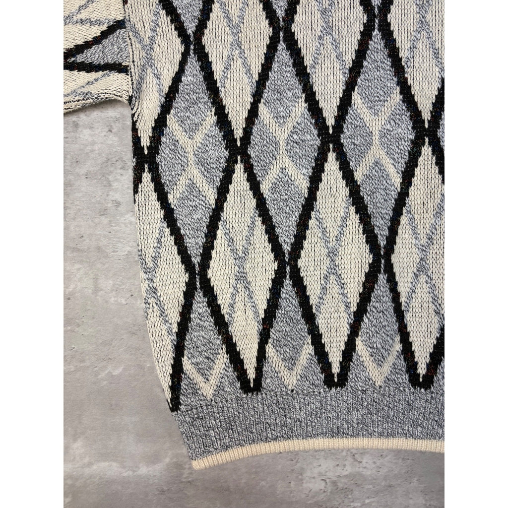 Vintage J.J. Cochran Geometric Pattern Pullover Knit Sweater Size Medium