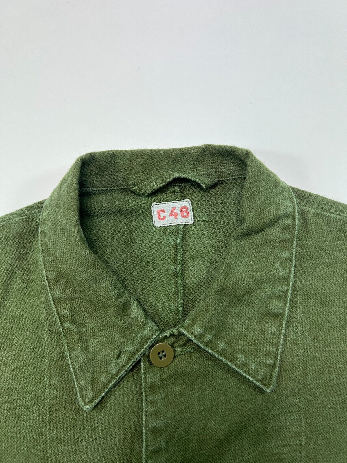 Vintage 60s Canadian Military Double Pocket Field Button Up Shirt Size 46 XL