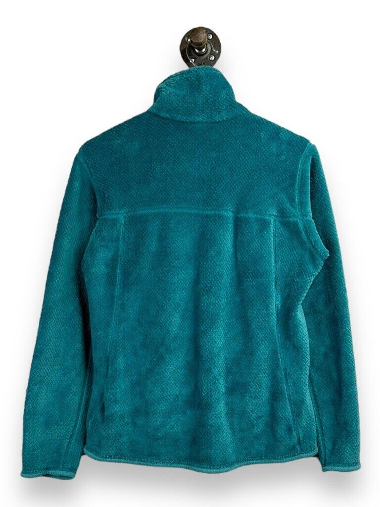 Vintage Patagonia Embroidered Logo SnapT Fleece Sweatshirt Size Medium Teal