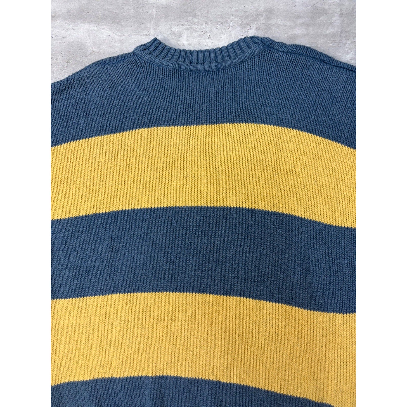 Vintage 90s Authentic Issue Striped Pullover Ribbed Knit Sweater Size Medium
