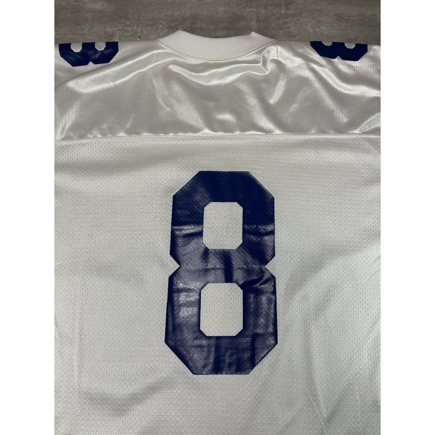 Vintage 90s Troy Aikman #8 Dallas Cowboys NFL Starter 75 Anni Football Jersey XL