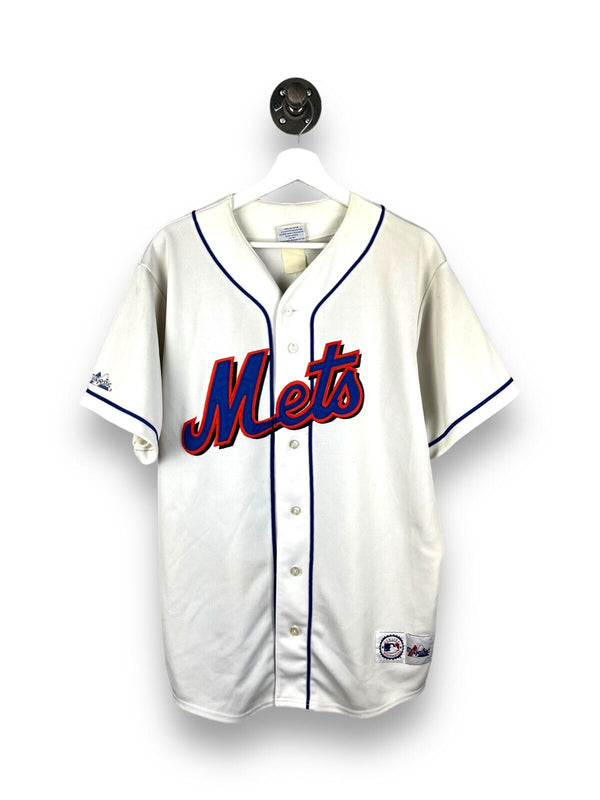 Vintage New York Mets Stitched Majestic MLB Baseball Jersey Size XL White