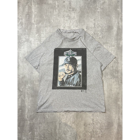 Vintage 2001 Ichiro Suzuki MLB All Star Game Portrait Graphic T-Shirt Size Large