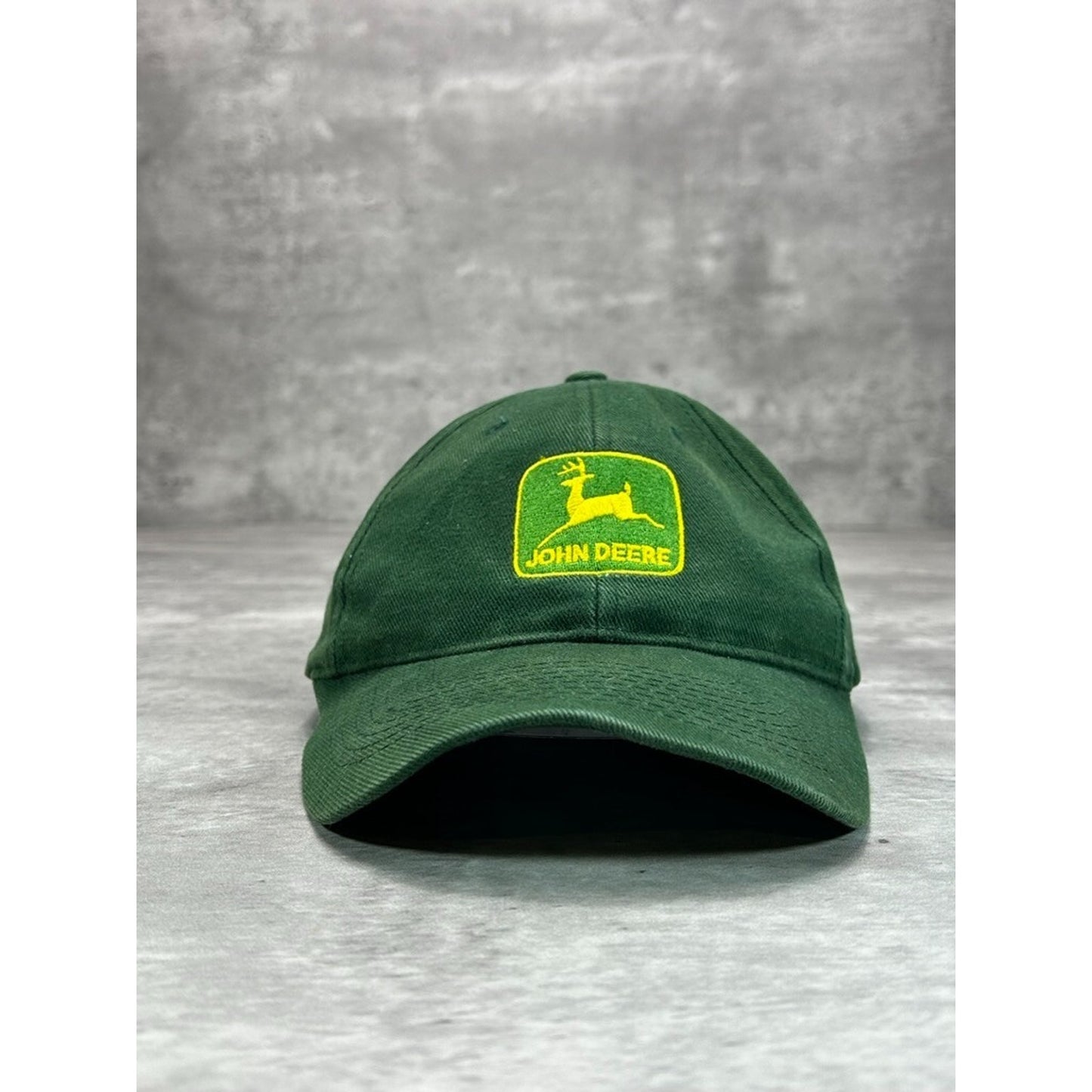 Vintage John Deere Embroidered Logo Snapback Hat OSFA Green