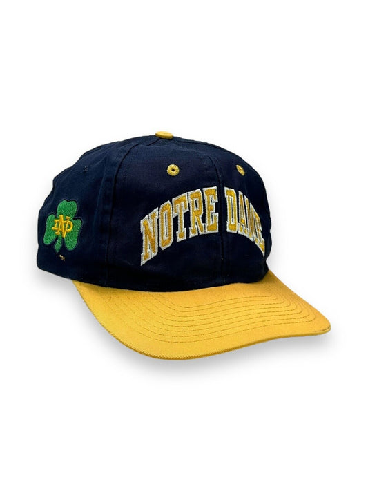 Vintage 90s Notre Dame Fighting Irish NCAA Arc Block Spell Out Snapback Hat OSFA