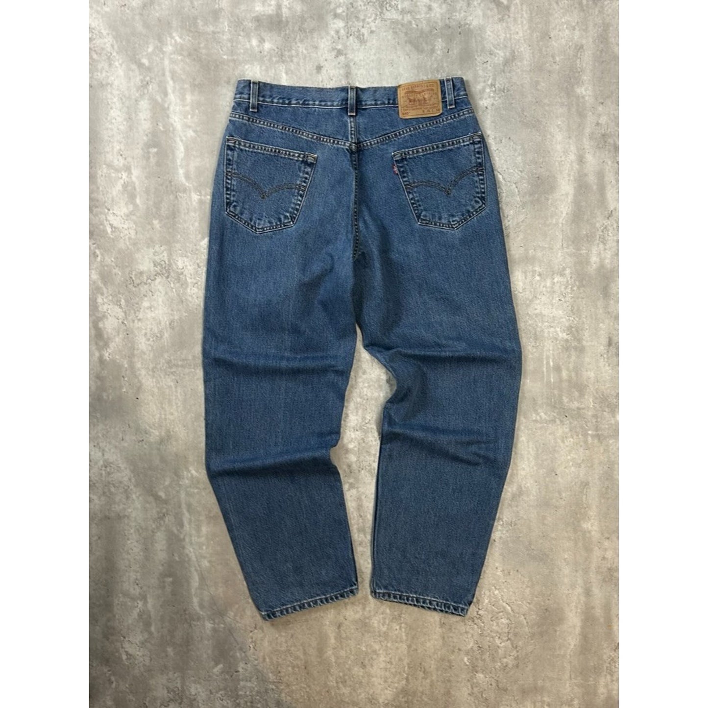 Vintage 90s Levis 550 Red Tab Medium Wash Denim Pants Size 35 Blue