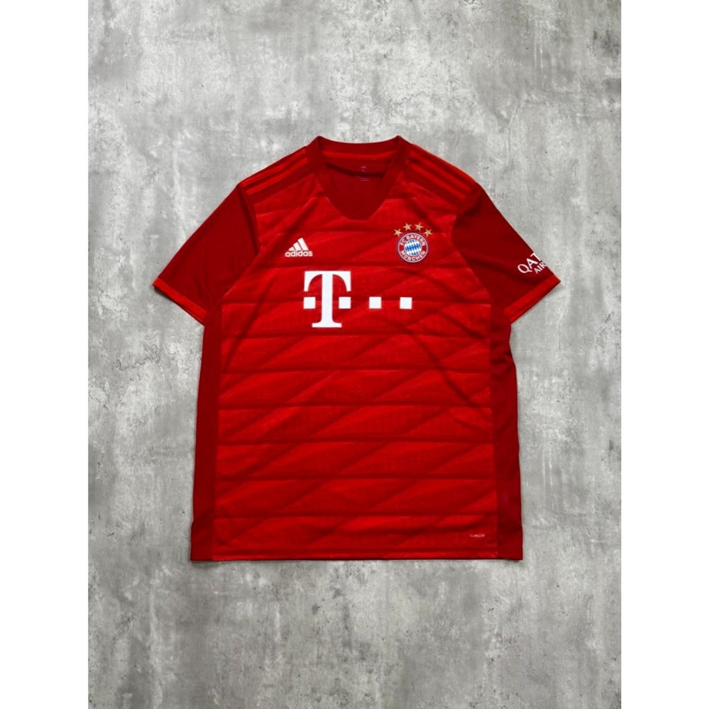 Vintage FC Bayern Munich Adidas Red Striped Soccer Jersey Size XL