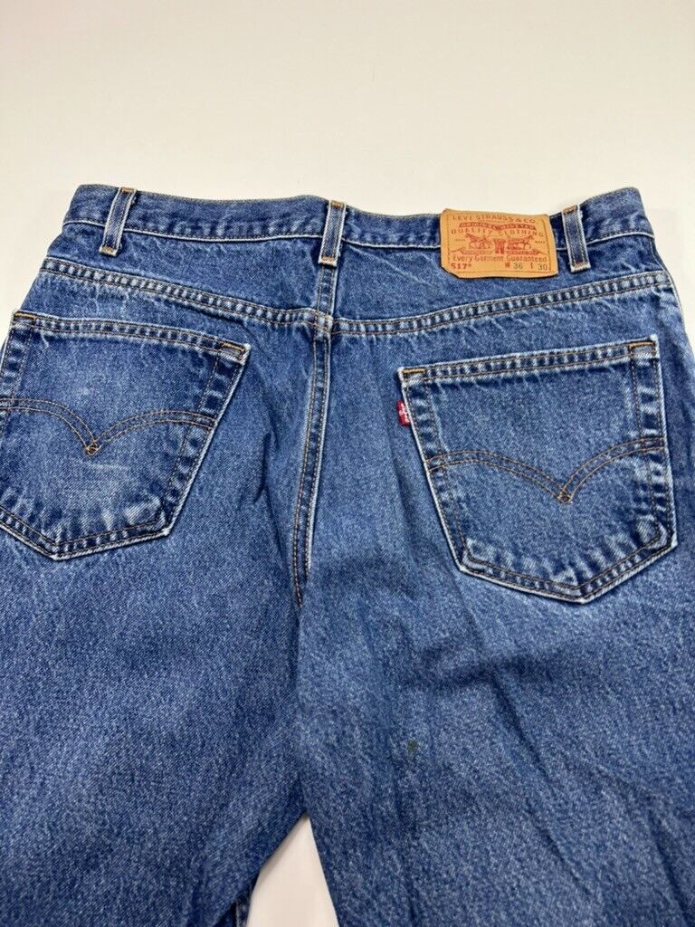 Vintage 90s Levi's 517 Dark Wash Boot Cut Denim Pants Size 36