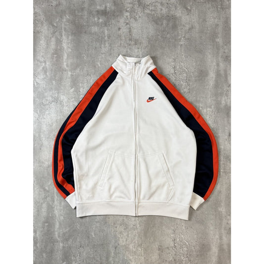 Vintage 2000s Nike Embroidered Logo Full Zip Tack Suit Jacket Size XL White