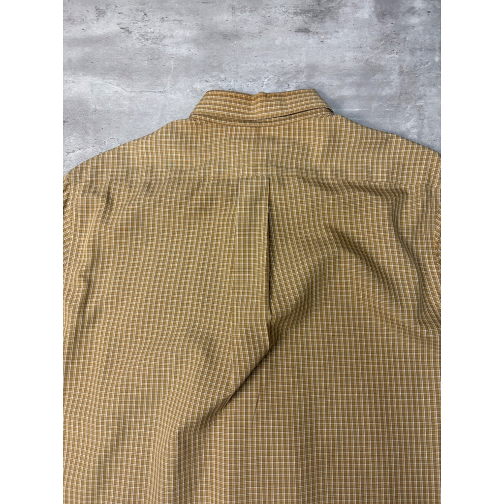 Vintage L.L. Bean Plaid Long Sleeve Cropped Button Up Shirt Size Medium