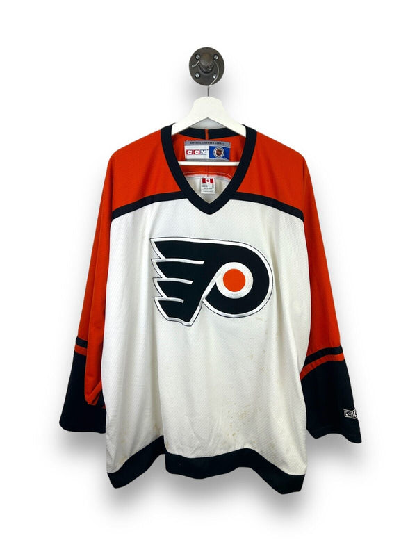 Vintage Phillidelphia Flyers Stitched CCM NHL Hockey Jersey Size Large White