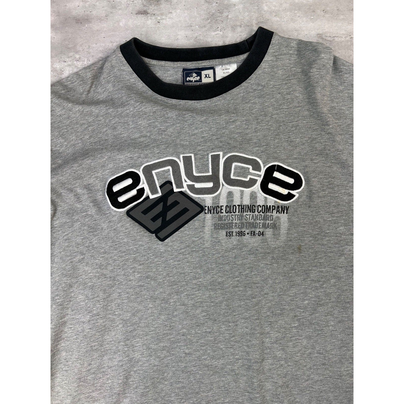 Vintage Y2K Enyce Clothing Company Two Tone Long Sleeve T-Shirt Size XL